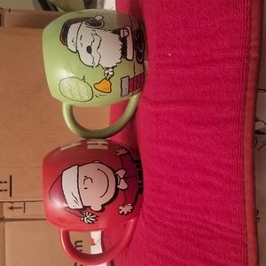 Set Jumbo Coffee Peanuts Christmas Mugs